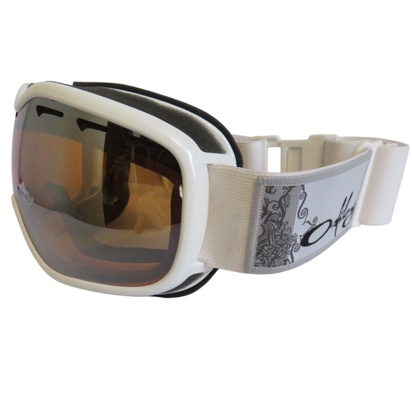 Oakley Ski Goggles Women White Bronze Lens Snowboard Goggles O Frame - Picture 8 of 10